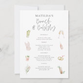 Wasserfarbene Getränke Brunch und Bachelorett Ankündigung (Rückseite)