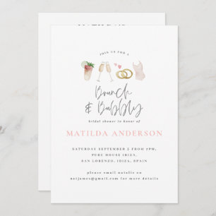 Wasserfarbene Getränke Brunch und Bachelorett Ankündigung