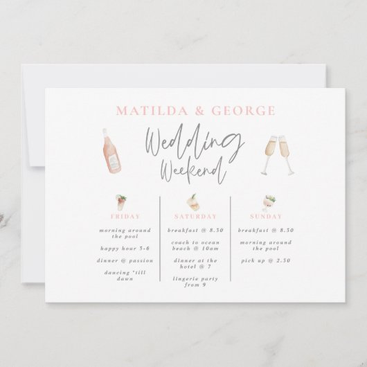 Wasserfarbene Getränke Hochzeitsreise am Wochenend (Vorderseite)