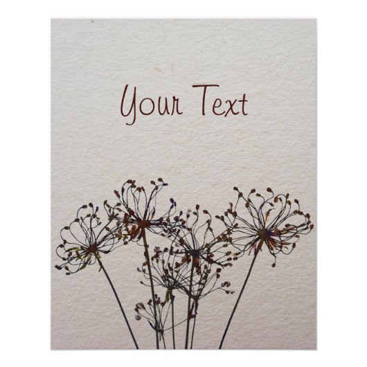 Wasserfarbene getrocknete Blume Poster (Vorderseite)