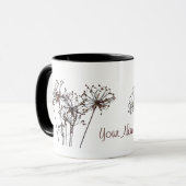 Wasserfarbene getrocknete Blume Tasse (Vorderseite Links)