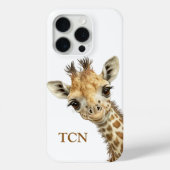 Wasserfarbene Giraffe mit Monogramm-Anfangsbuchsta Case-Mate iPhone Hülle (Rückseite)