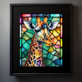 Wasserfarbene Giraffe Poster