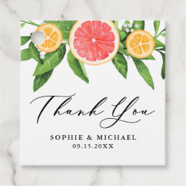 Wasserfarbene Grapefruits und Orangen Sommerhochze Geschenkanhänger