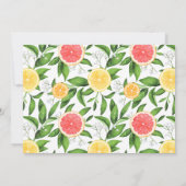 Wasserfarbene Grapefruits und Orangen Sommerhochze Save The Date (Rückseite)