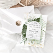 Wasserfarbene Grün & Gold Hochzeitsfeier Einladung