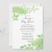 Wasserfarbene Grünanlage mit Bridal- oder Babydusc Einladung (Vorderseite)