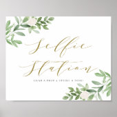 Wasserfarbene Grünanlagen Blume Selfie Station Poster (Vorne)