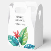 Wasserfarbene Grünanlagen Botanischer Garten Hochz Geschenkschachtel (Geöffnet)