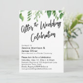 Wasserfarbene Grünanlagen nach der Hochzeitsfeier Einladung (Stehend Vorderseite)