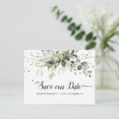 Wasserfarbene Grünanlagen Save the Date Postkarte (Stehend Vorderseite)