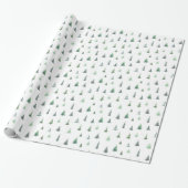 Wasserfarbene, grüne Bäume Waldmuster Geschenkpapier (Ungerollt)