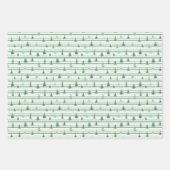 Wasserfarbene, grüne Bäume Waldmuster Geschenkpapier Set (Vorderseite 3)