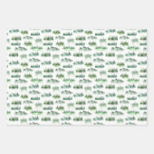Wasserfarbene, grüne Bäume Waldmuster Geschenkpapier Set (Vorderseite 2)