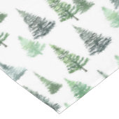 Wasserfarbene, grüne Bäume Waldmuster Tischdecke (Schrägansicht)
