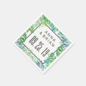 Wasserfarbene grüne Blätter für maßgeschneiderte H Serviette (Ecke)