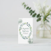 Wasserfarbene Grüne Hochzeit Elegant und kreativ Visitenkarte (Stehend Vorderseite)