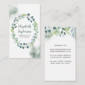 Wasserfarbene Grüne Hochzeit Elegant und kreativ Visitenkarte (Vorne/Hinten)