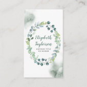 Wasserfarbene Grüne Hochzeit Elegant und kreativ Visitenkarte (Vorderseite)