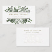 Wasserfarbene Grüne Moderne Visitenkarte (Vorne/Hinten)