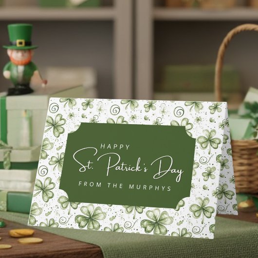 Wasserfarbene grüne Shamrocks Frohen St. Patrick's Karte