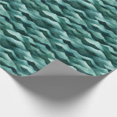 Wasserfarbene, grüne und dunkelgrüne Bergspitzen Geschenkpapier (Ecke)