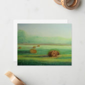 Wasserfarbene Grüne Wiesenwiesen Mitteilungskarte (Vorderseite/Rückseite Beispiel)