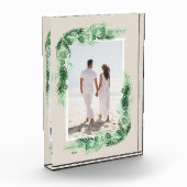 Wasserfarbene Grünflächen Grenze Fotoblock (Links)