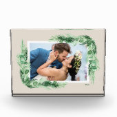 Wasserfarbene Grünflächen Grenze Fotoblock (Vorderseite)