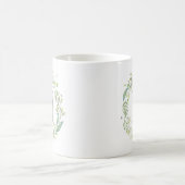 Wasserfarbene Grünkrone und Monogramm Kaffeetasse (Mittel)