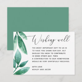 Wasserfarbene Grünpflanzen Hochzeit wünschenswert Begleitkarte