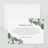 Wasserfarbene Grünpflanzen Hochzeit wünschenswert Begleitkarte (Vorne/Hinten)