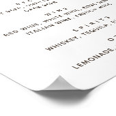 Wasserfarbene Grünpflanzen Hochzeitsgetränke Bar Poster (Ecke)