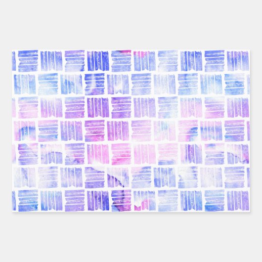 Wasserfarbene Hand abstrakter Quadratkreis gezogen Geschenkpapier Set (Vorderseite 2)