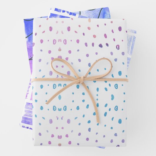 Wasserfarbene Hand abstrakter Quadratkreis gezogen Geschenkpapier Set (Beispiel)