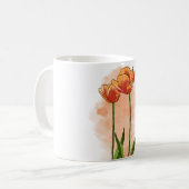 Wasserfarbene, handbemalte Blume Kaffeetasse (Vorderseite Links)