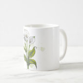 Wasserfarbene handbemalte Calla Lily-Blume Kaffeetasse (VorderseiteRechts)