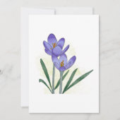 Wasserfarbene handbemalte Crocus-Blume Einladung (Vorderseite)