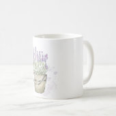Wasserfarbene, handbemalte Lavendel Kaffeetasse (VorderseiteRechts)