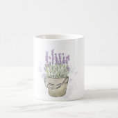 Wasserfarbene, handbemalte Lavendel Kaffeetasse (Mittel)