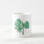 Wasserfarbene handbemalte Monstera-Blätter Kaffeetasse (Mittel)