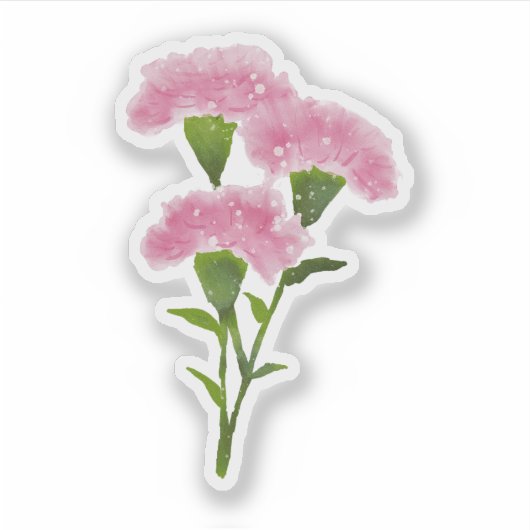 Wasserfarbene handbemalte rosafarbene Malerei Art Aufkleber (Vorderseite)