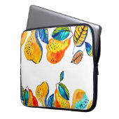 Wasserfarbene, handgemalte Birnen im nahtlosen Rah Laptopschutzhülle (Vorderseite Links)