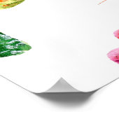 Wasserfarbene handgemalte tropische Kakteen. nahtl Poster (Ecke)