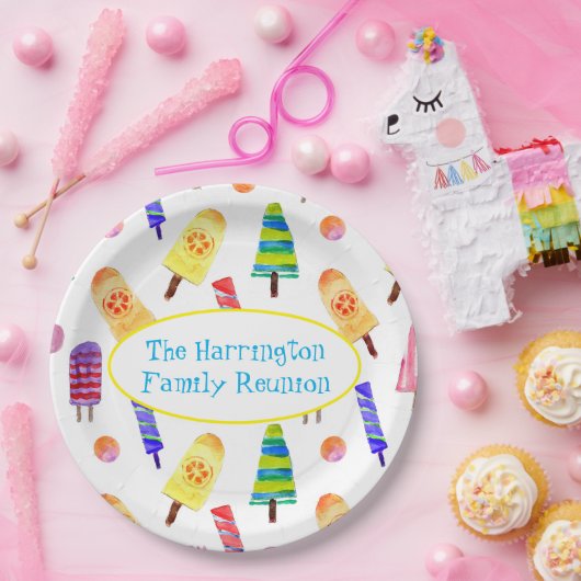 Wasserfarbene handgestrichene Popsicles Summer Par Pappteller (Party)