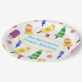 Wasserfarbene handgestrichene Popsicles Summer Par Pappteller (Schrägansicht)