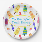 Wasserfarbene handgestrichene Popsicles Summer Par Pappteller (Vorderseite)