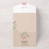 Wasserfarbene, handgestrichene Rose All In One Einladung (Außenbereich)