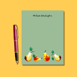 Wasserfarbene handGezeichnet Goldene Birnen Boho Briefbogen