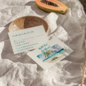 Wasserfarbene handgezogene Hochzeit am Strand RSVP Karte